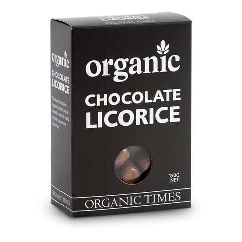 ORGANIC TIMES Milk Chocolate Licorice 150g