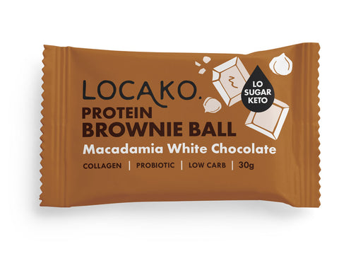 Locako Protein Brownie Ball Macadamia 30g (Pack of 10)