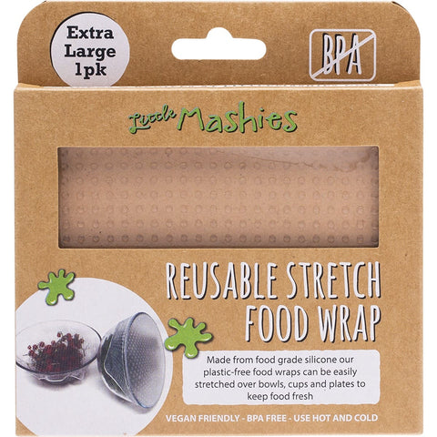 LITTLE MASHIES Reusable Stretch Silicone Food Wrap Extra Large 30cm X 30cm 1