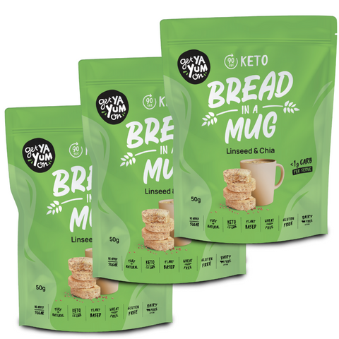 GET YA YUM ON Keto Bread In A Mug Linseed & Chia 50g 10PK