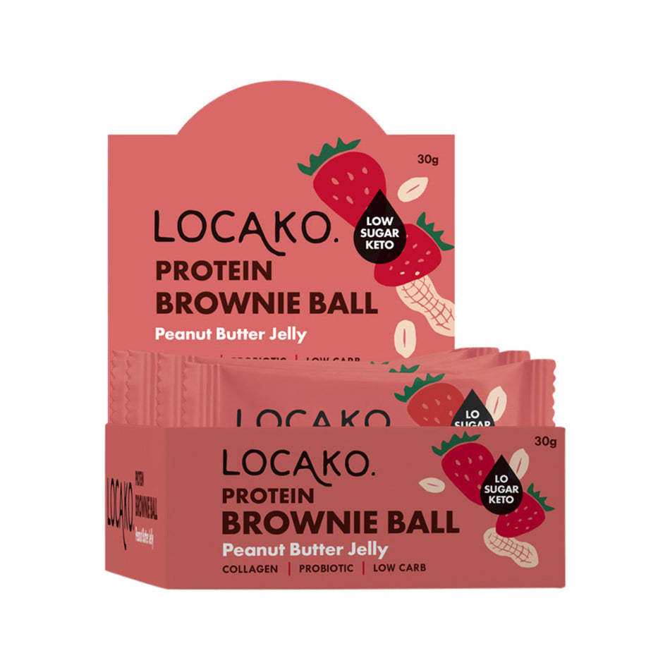 Locako Protein Brownie Ball Peanut Butter Jelly 30g(Pack of 10)