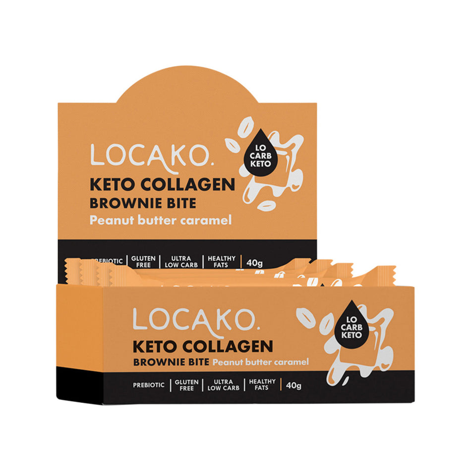 Locako Keto Collagen Brownie Bite Peanut Butter Caramel 40g(Pack of 15)