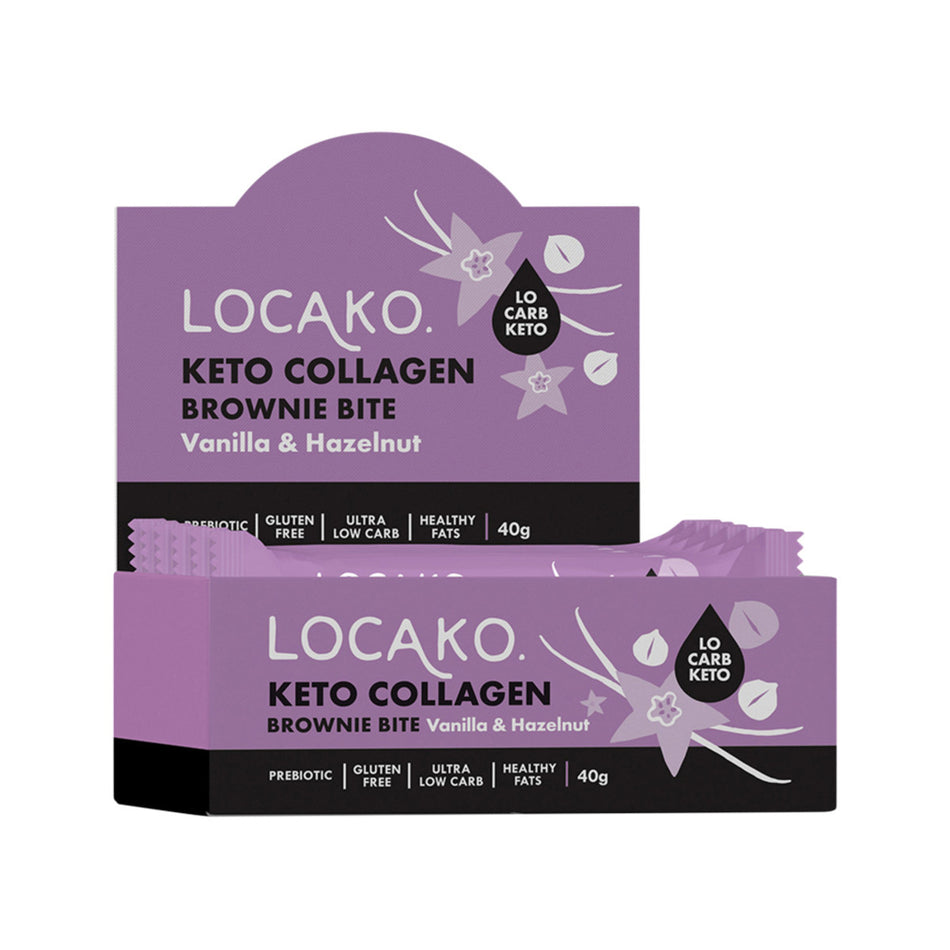 Locako Keto Collagen Brownie Bite Vanilla & Hazelnut 40g(Pack of 15)