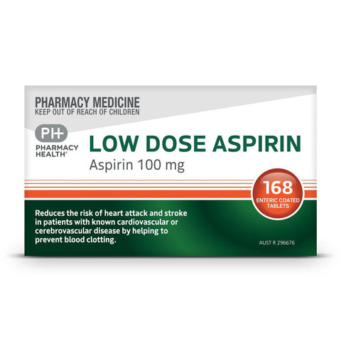 Pharmacy Health LOW DOSE ASPIRIN 100MG 168 TABLETS