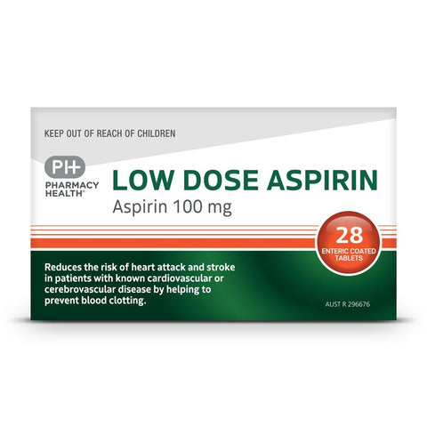 Pharmacy Health LOW DOSE ASPIRIN 100MG 28 TABLETS