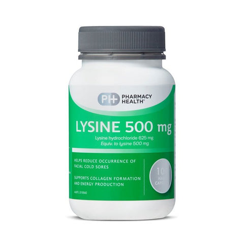 Pharmacy Health LYSINE 500MG 100 CAPSULES