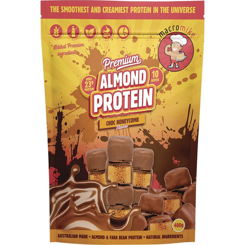 MACRO MIKE Premium Almond Protein Choc Honeycomb 400g