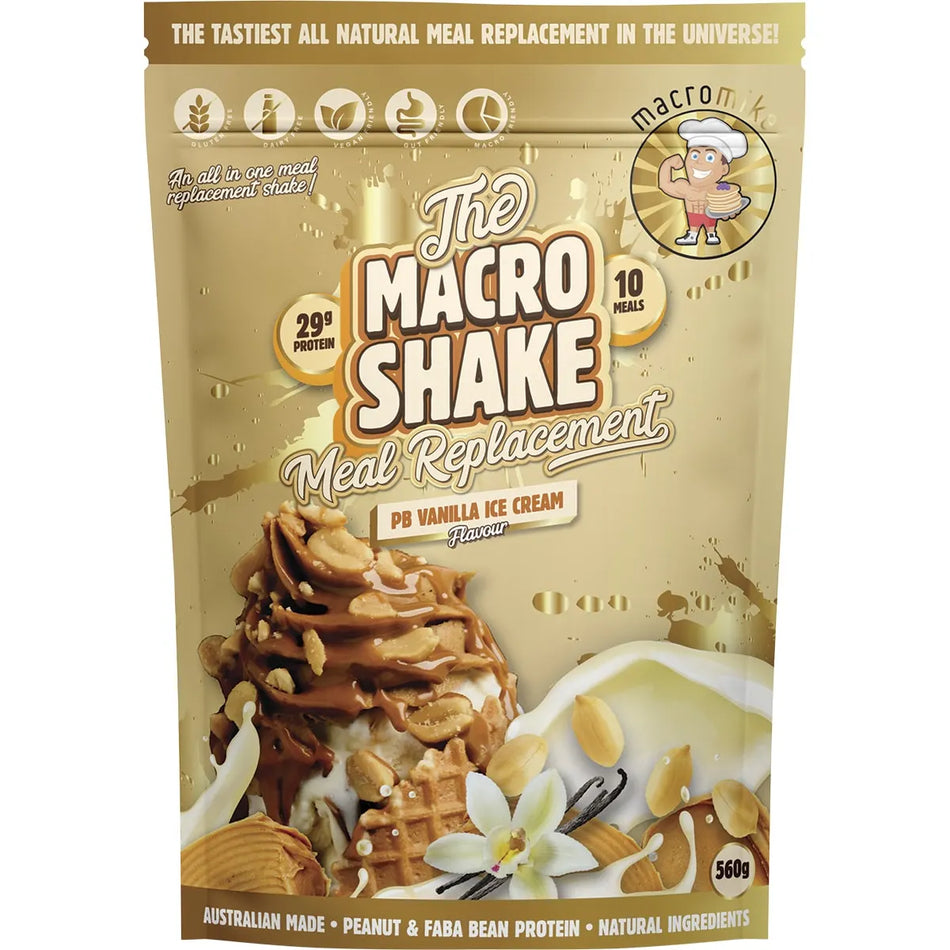 Macro Mike The Macro Shake Meal Replacement PB Vanilla Ice Cream 560g