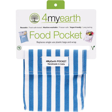 4MYEARTH Food Pocket Denim Stripe - 14x14cm 1
