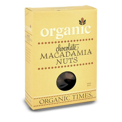 ORGANIC TIMES Milk Chocolate Macadamia Nuts 150g