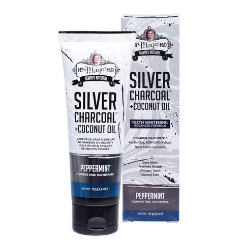 MY MAGIC MUD Silver Charcoal Toothpaste With Coconut Oil - Peppermint 113g