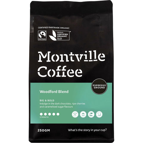 MONTVILLE COFFEE Coffee Ground (Espresso) Woodford Blend 250g