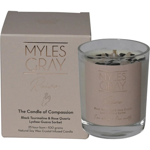MYLES GRAY Crystal Infused Soy Candle Mini Lychee Guava Sorbet 100g