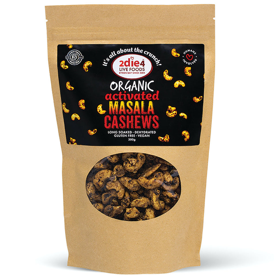 2die4 Live Foods Organic Activated Masala Cashews 120g
