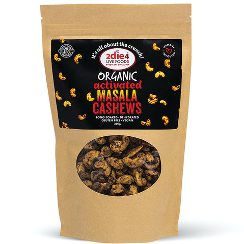 2DIE4 LIVE FOODS Organic Activated Masala Cashews 120g
