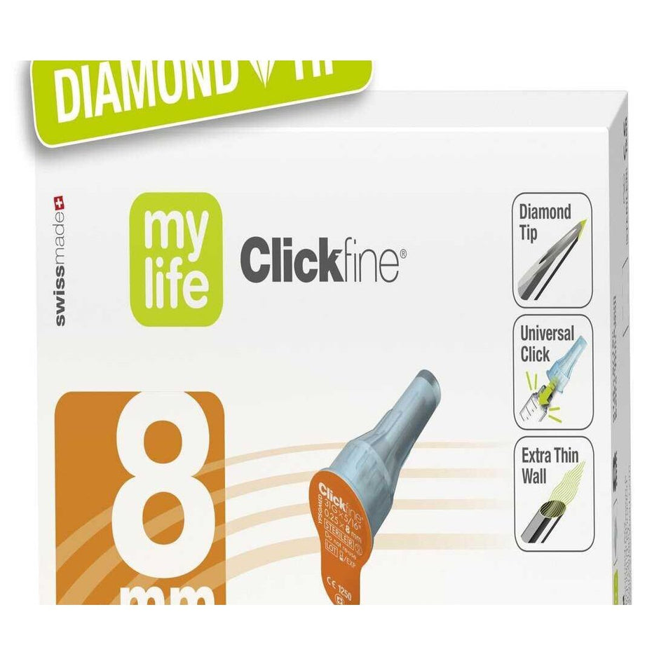 Mylife Clickfine Diamond Pen Needle 31G x 8mm 100PK