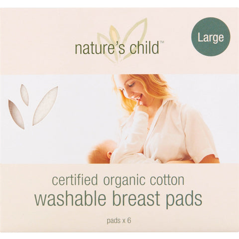 Nature's Child Reusable Breast Pads Organic Night/ Large 6pk