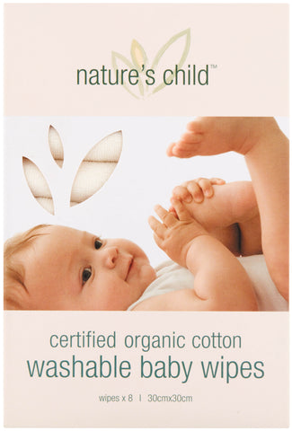 Nature's Child Reusable Baby Wipes Organic 8pk