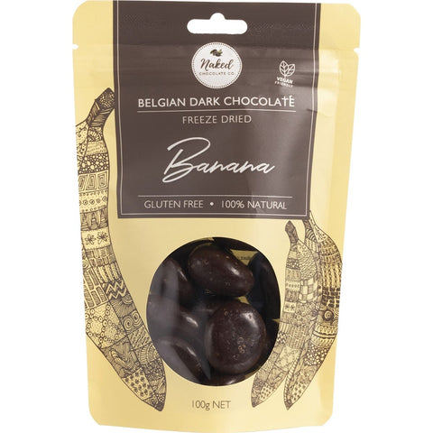 NAKED CHOCOLATE CO Freeze Dried Banana Dark Chocolate 100g