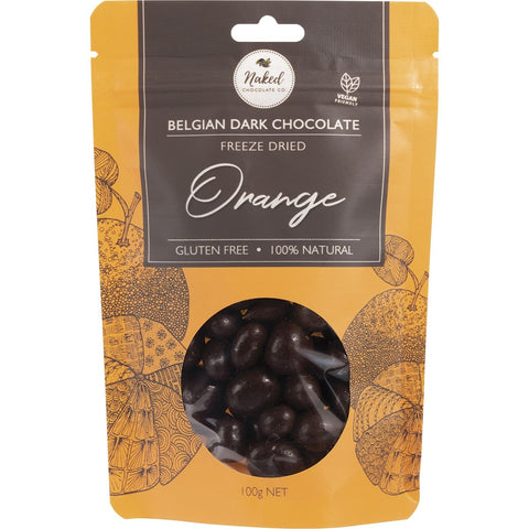 NAKED CHOCOLATE CO Freeze Dried Orange Dark Chocolate 100g