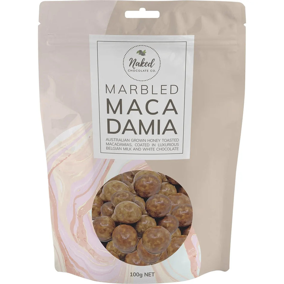 NAKED CHOCOLATE CO Marbled Macadamia Milk and White Chocolate 100g