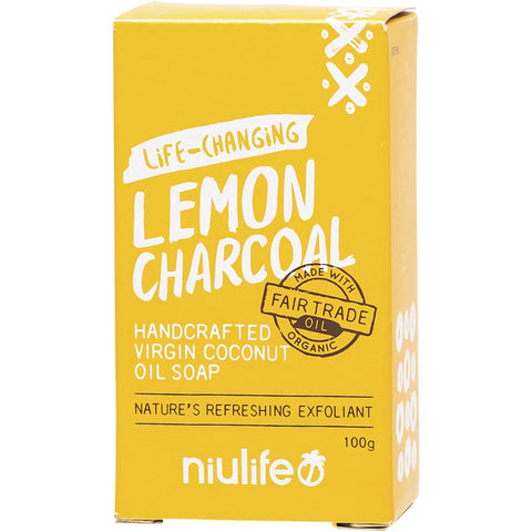 NIULIFE Coconut Oil Soap Lemon Charcoal 100g
