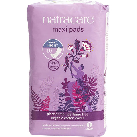 NATRACARE Maxi Pads Night Time 10