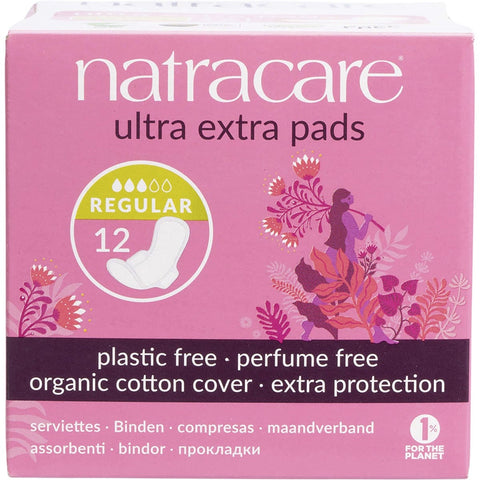 NATRACARE Ultra Extra Pads Regular (Wings) 12