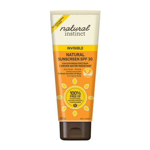Natural Instinct Natural Sunscreen SPF 30 Invisible 200g
