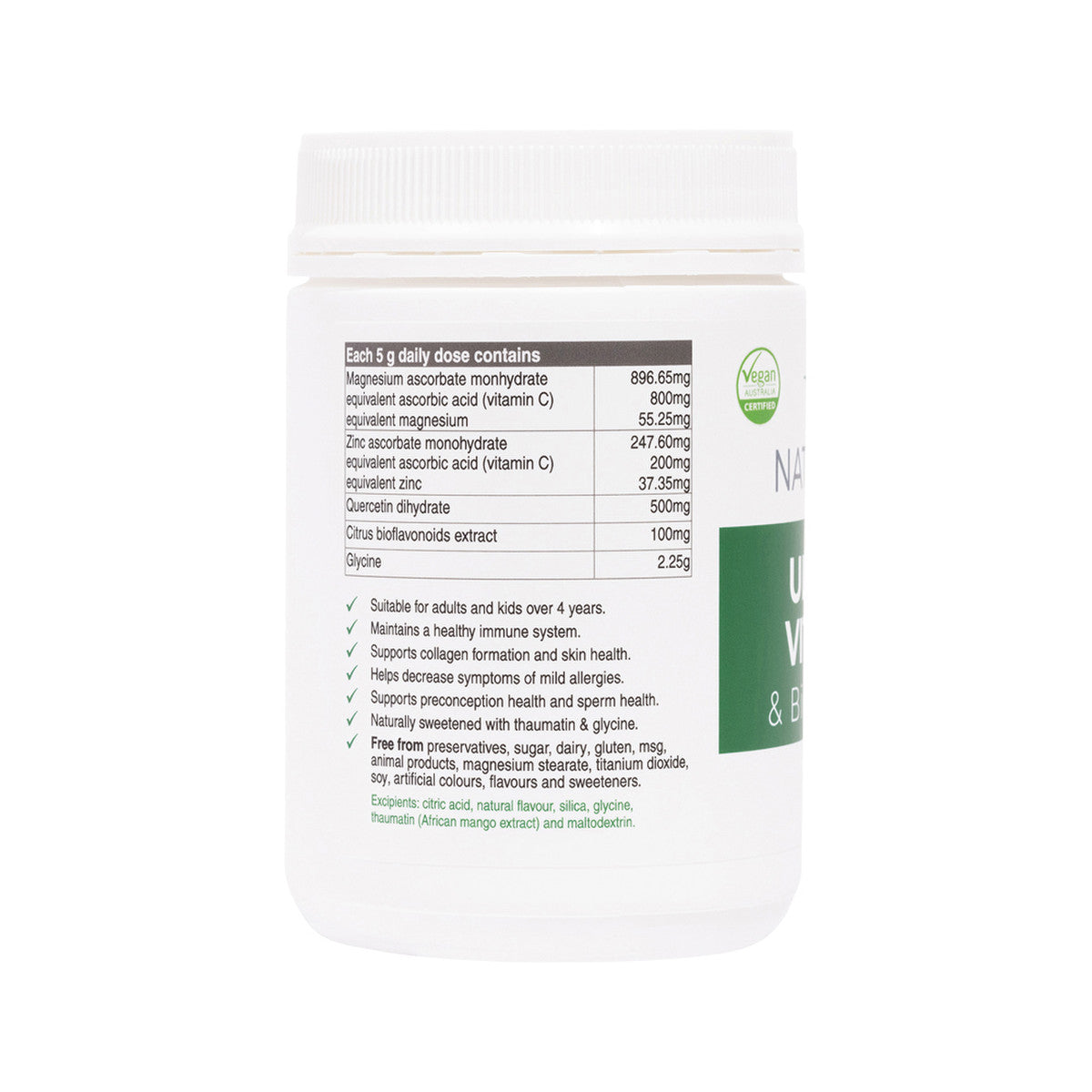 NaturoBest Ultimate Vitamin C & Bioflavonoids Lemon Lime Flavour 300g