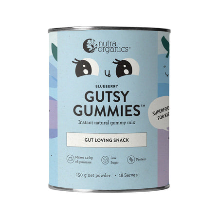 Nutra Organics Gutsy Gummies Gut Loving Snack Blueberry 150g