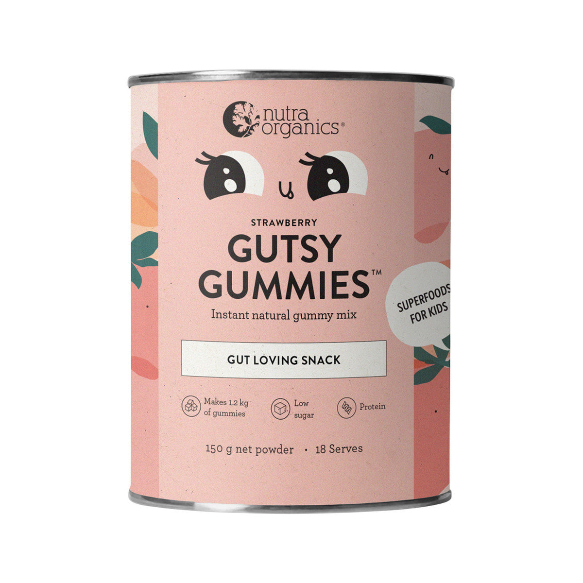 Nutra Organics Gutsy Gummies Gut Loving Snack Strawberry 150g
