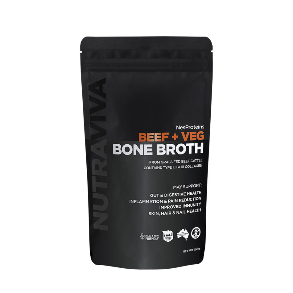 Nutraviva (NesProteins) Bone Broth Beef + Veg 100g