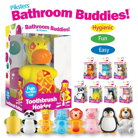 Piksters Bathroom Buddies Toothbrush Holder Assorted