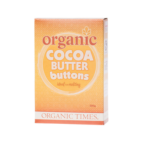 ORGANIC TIMES Cocoa Butter Buttons 200g