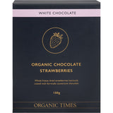 ORGANIC TIMES White Chocolate Strawberries 100g