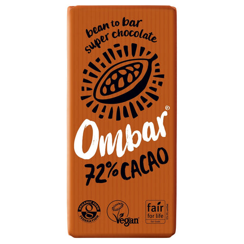 Ombar 72% Cacao Chocolate 70g (Pack of 10)