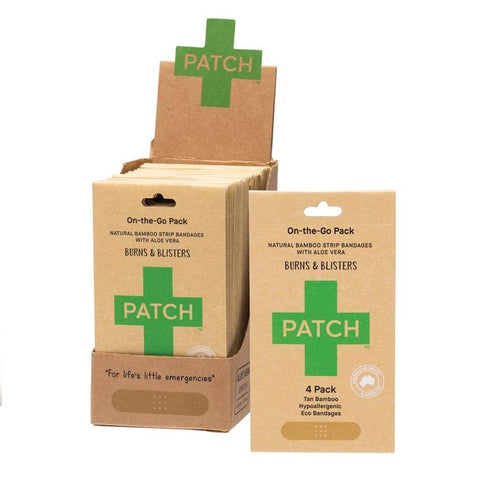 PATCH Adhesive Large Bamboo Bandages Aloe Vera - Burns & Blisters 5x10
