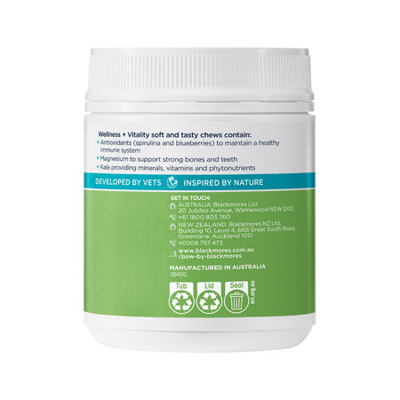 PAW By Blackmores Wellness + Vitality For Dogs approx 60 chews 300g