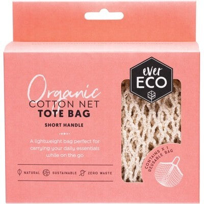 EVER ECO Tote Bag - Short Handle Organic Cotton Net 1