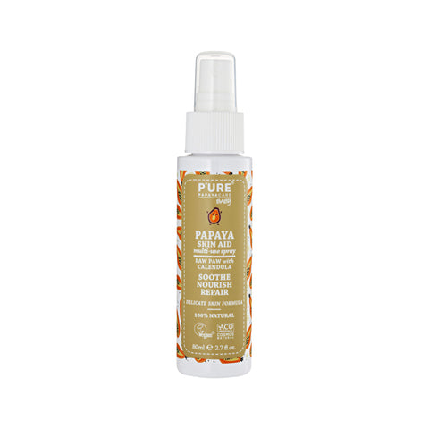 P'URE PAPAYACARE Papaya Baby Skin Aid Multi-Use Spray Paw Paw With Calendula 80ml