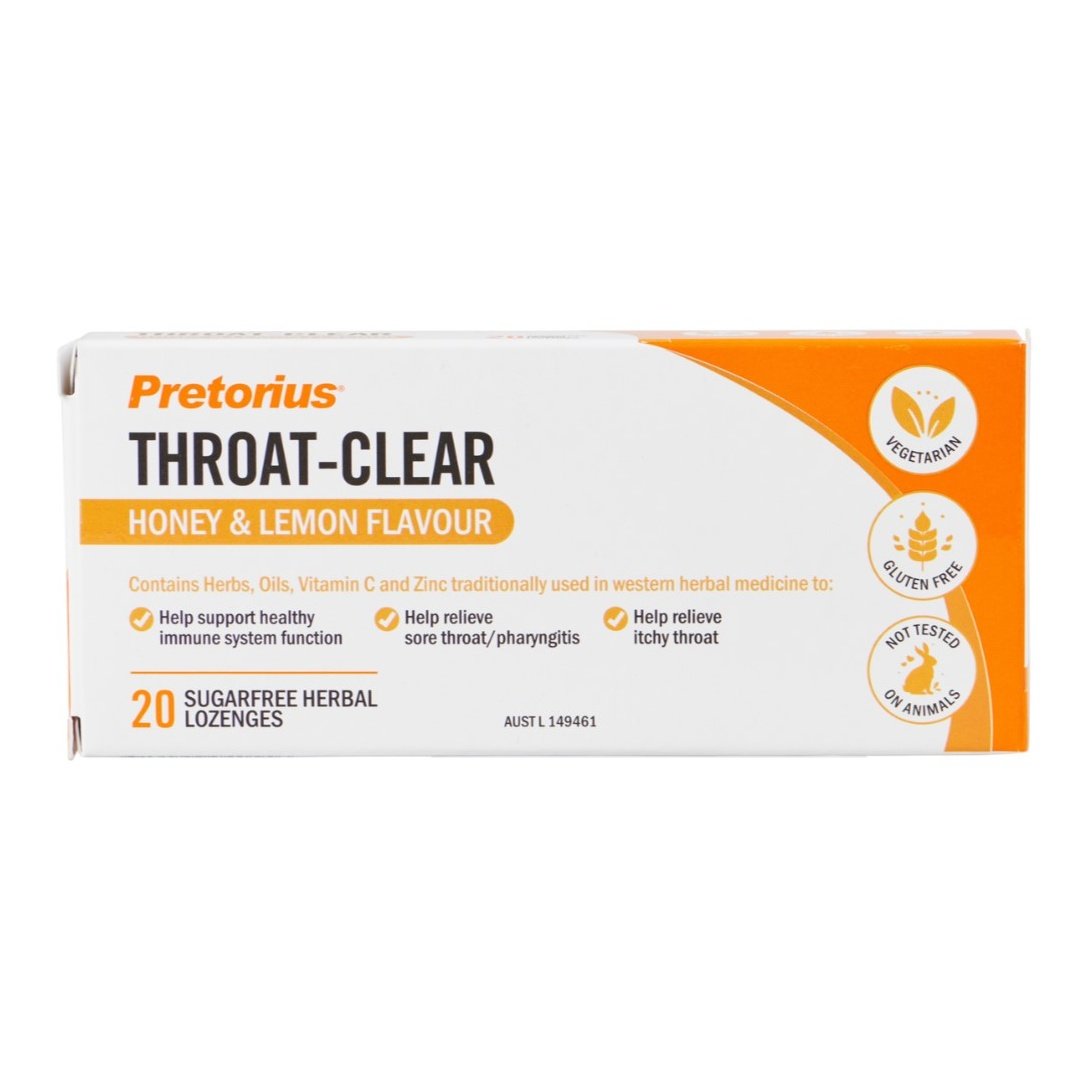 Pretorius Throat Clear Honey & Lemon 20s Pack of 12