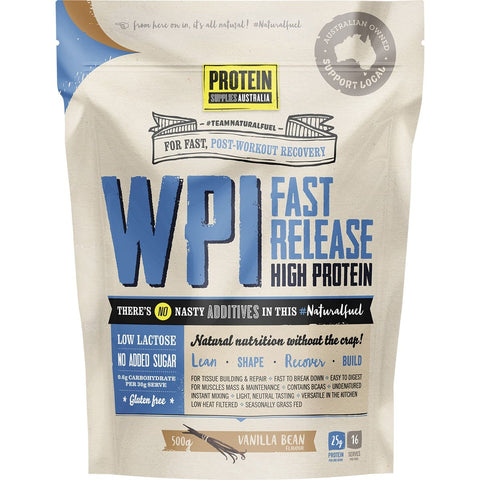 PROTEIN SUPPLIES AUSTRALIA WPI (Whey Protein Isolate) Vanilla Bean 500g
