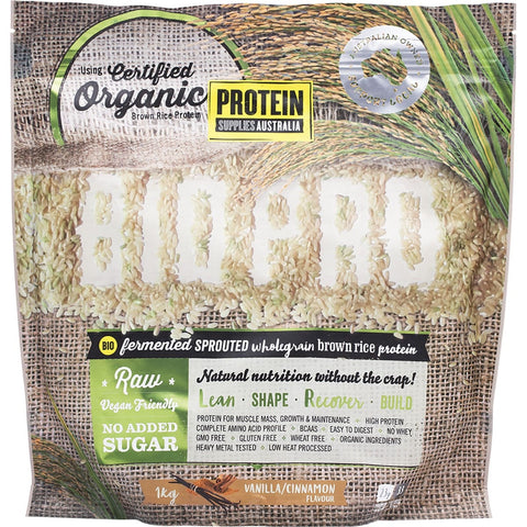 PROTEIN SUPPLIES AUSTRALIA BioPro (Sprouted Brown Rice) Vanilla & Cinnamon 1kg