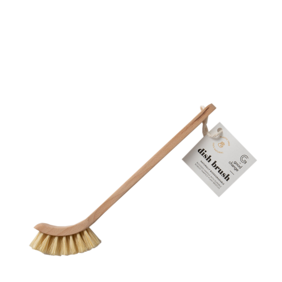 GOOD CHANGE STORE Dish Brush Wooden Handle, Plant Bristles 1