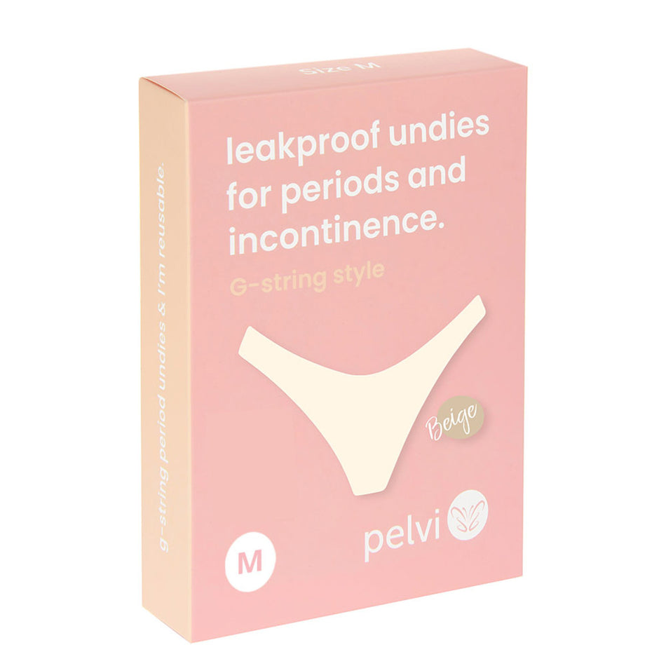 Pelvi Leakproof Underwear G-String Beige M