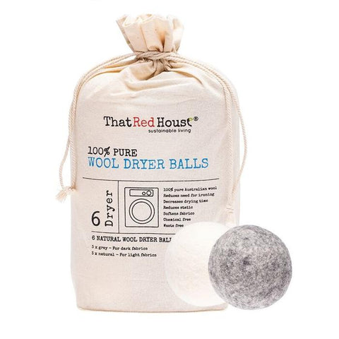 THAT RED HOUSE Wool Dryer Balls 100% Pure 6
