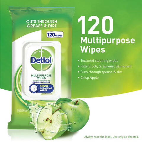 Dettol Multipurpose Wipes Crisp Apple 120 pack