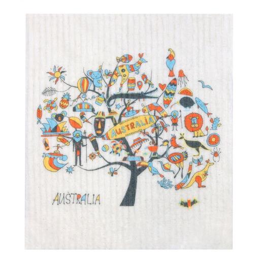 RETROKITCHEN 100% Biodegradable Dishcloth Australia Tree 1