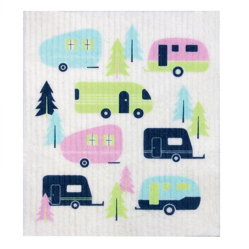 RETROKITCHEN 100% Biodegradable Dishcloth Caravan 1